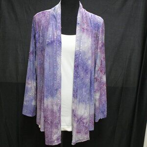 Only Nine Purple Shades Knit Cardigan w/Sequence